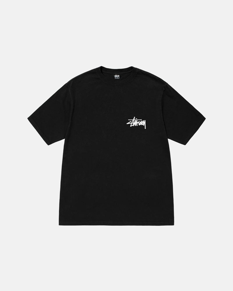 Stüssy Old Phone Pigment Dyed T-shirt Svarta | Sverige 023GTWHLS