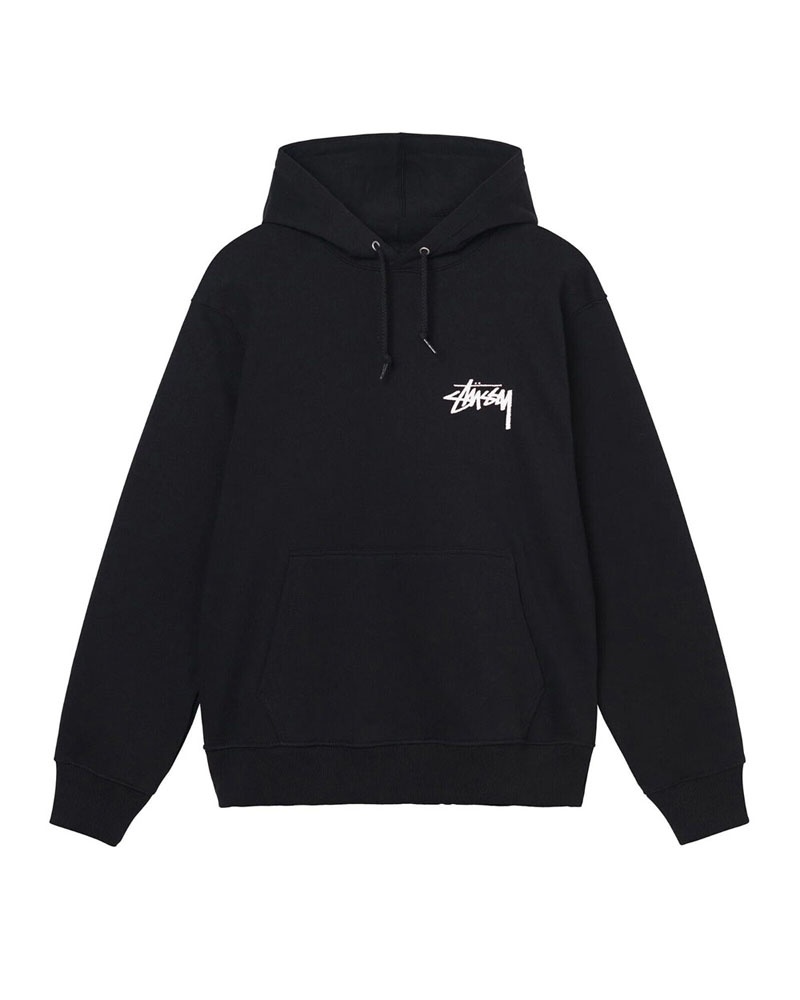 Stüssy Overdyed Smooth Stock Logo Hoodie Svarta | Sverige 852QNGHJL