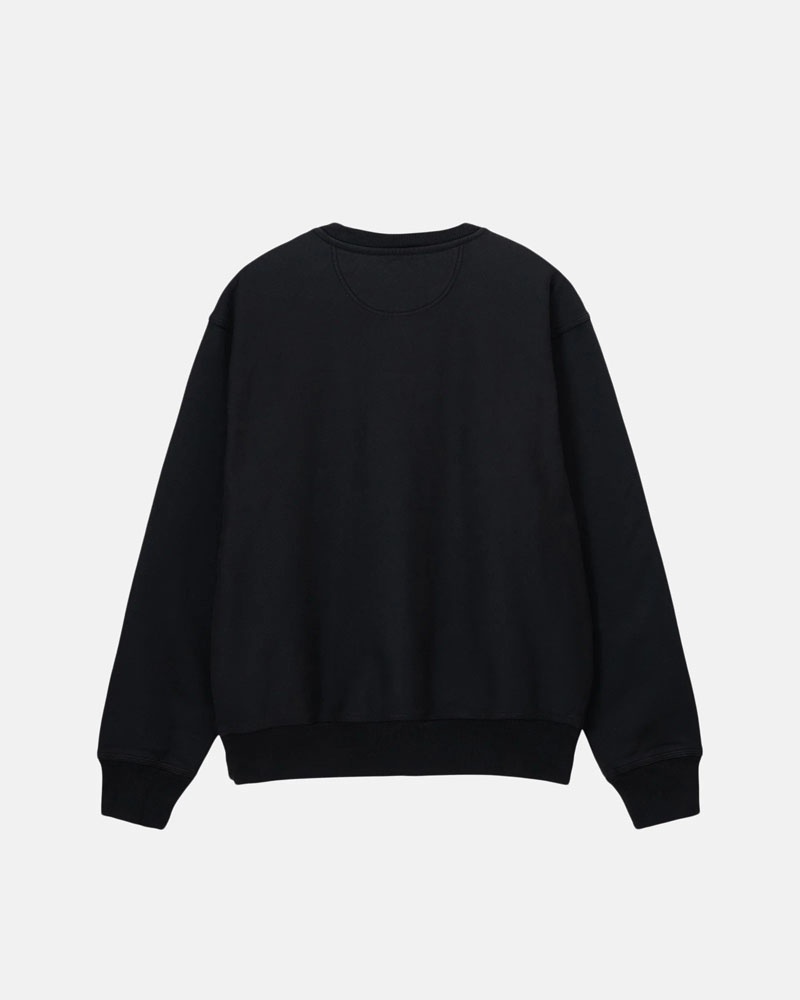 Stüssy Overdyed Stock Logo Crew Sweatshirt Svarta | Sverige 405WRUFPY