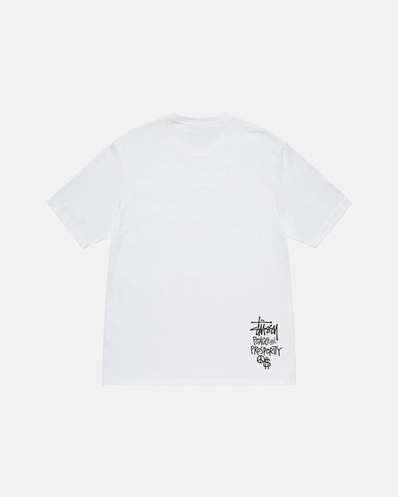 Stüssy Peace & Prosperity T-shirt Vita | Sverige 703CEOWRF