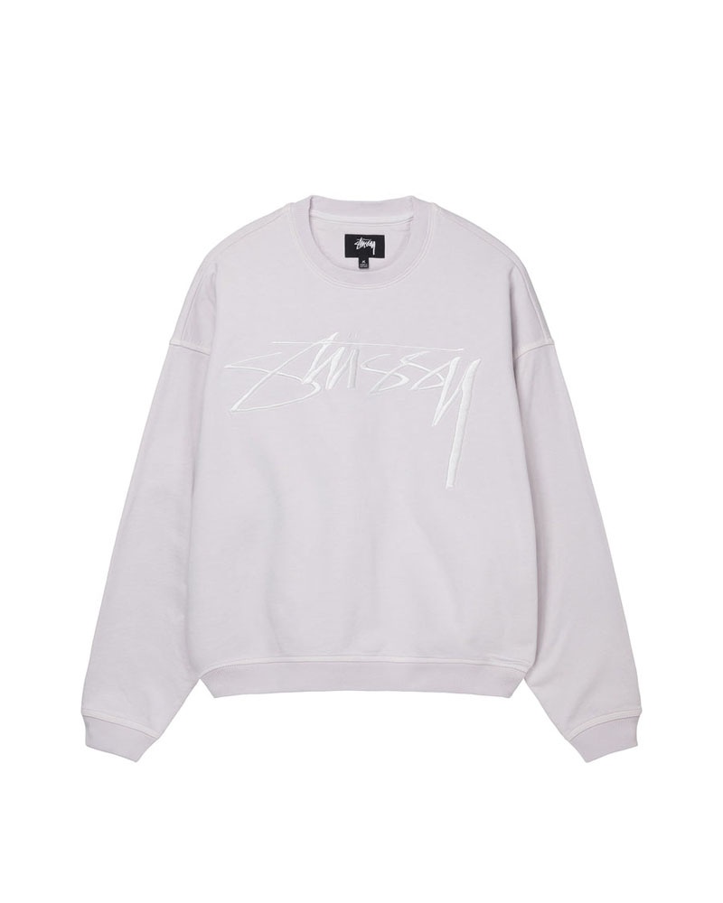 Stüssy Relaxed Smoothstock Crew Sweatshirt Grå | Sverige 182KTLZGD