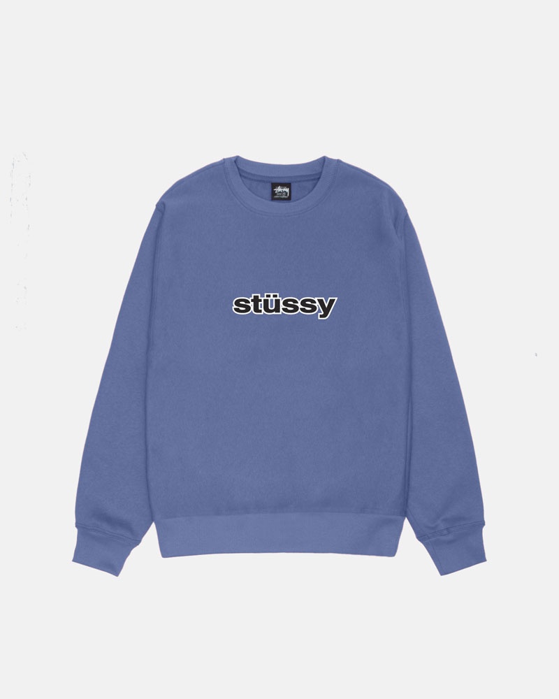 Stüssy SS-Link Crew Sweatshirt Blå | Sverige 138ZQIDFX