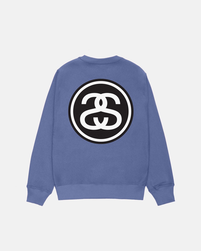 Stüssy SS-Link Crew Sweatshirt Blå | Sverige 138ZQIDFX