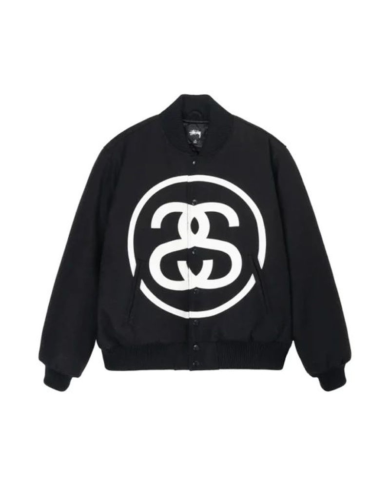 Stüssy SS-Link Varsity Jacka Svarta | Sverige 705JLVUOX