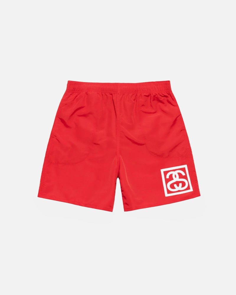 Stüssy SS-Link Vatten Shorts Röda | Sverige 891SOUZYP