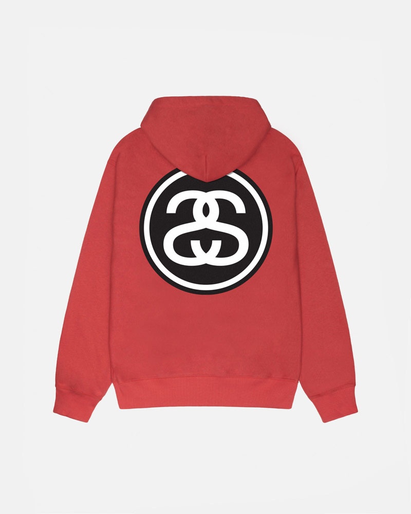 Stüssy SS-Link Zip Hoodie Röda | Sverige 547VFBRIA