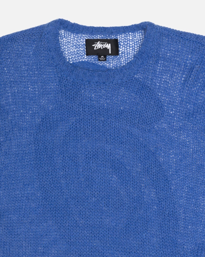 Stüssy S Loose Knit Tröja Blå | Sverige 794KGNCZE