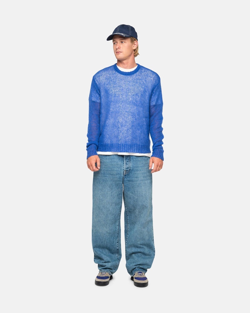 Stüssy S Loose Knit Tröja Blå | Sverige 794KGNCZE