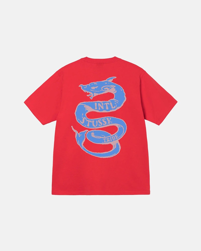 Stüssy Serpent T-shirt Röda | Sverige 580OMAQPC