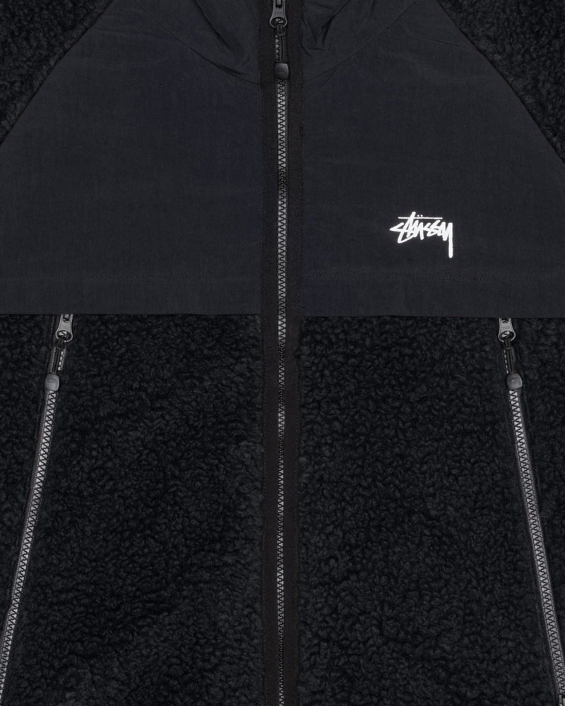 Stüssy Sherpa Paneled Hooded Jacka Svarta | Sverige 370HFUDNY