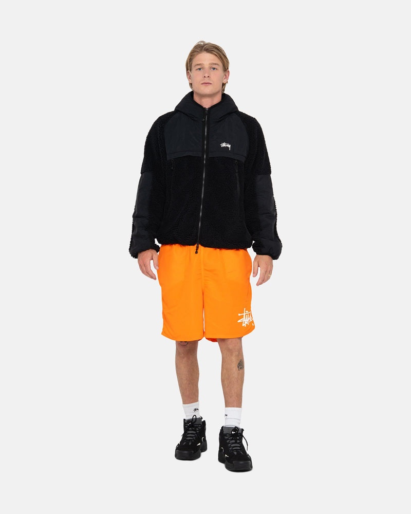 Stüssy Sherpa Paneled Hooded Jacka Svarta | Sverige 370HFUDNY