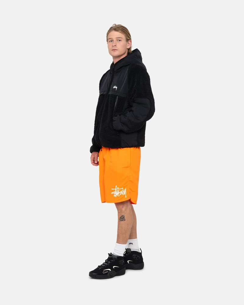 Stüssy Sherpa Paneled Hooded Jacka Svarta | Sverige 370HFUDNY