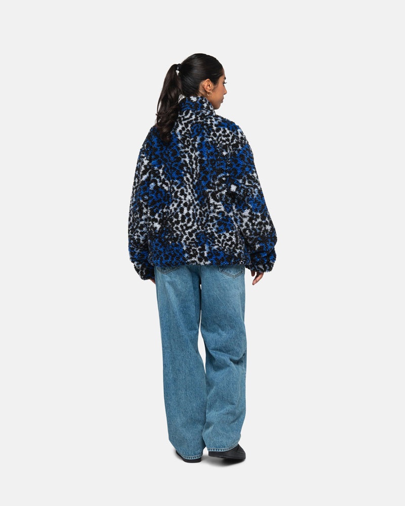 Stüssy Sherpa Reversible Jacka Leopard | Sverige 476VRBYMH