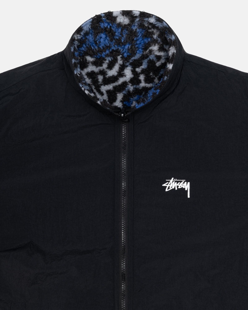 Stüssy Sherpa Reversible Jacka Leopard | Sverige 476VRBYMH