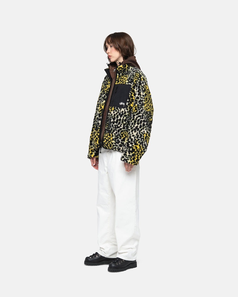 Stüssy Sherpa Reversible Jacka Leopard | Sverige 758GVUTIK