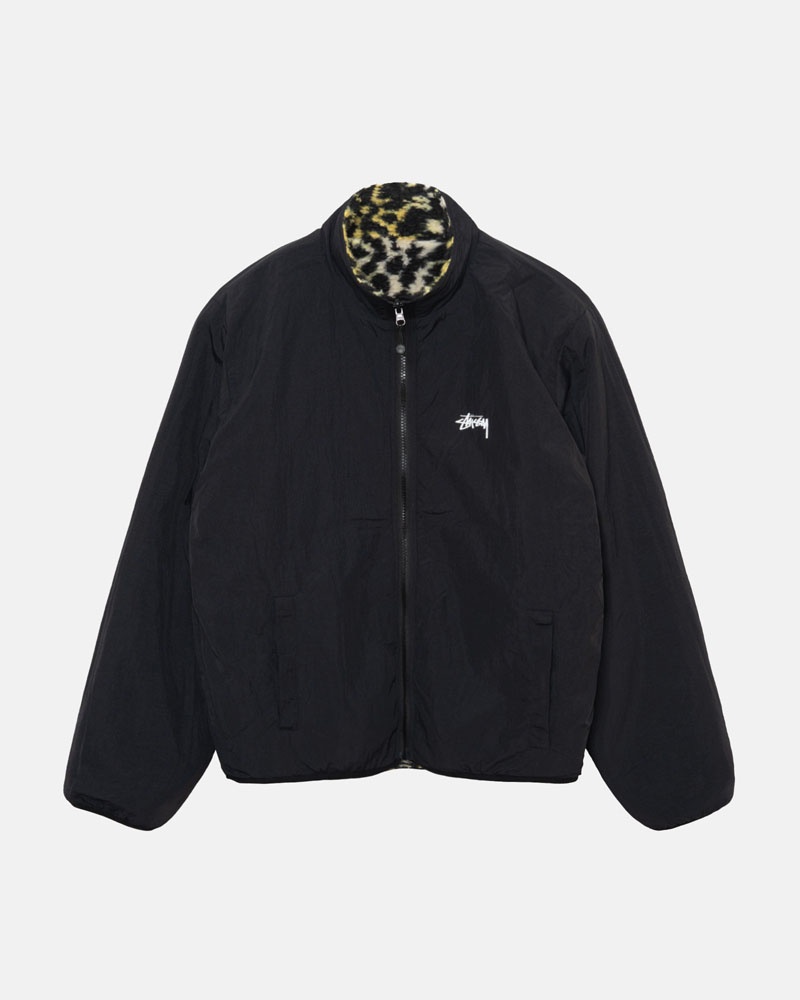 Stüssy Sherpa Reversible Jacka Leopard | Sverige 758GVUTIK