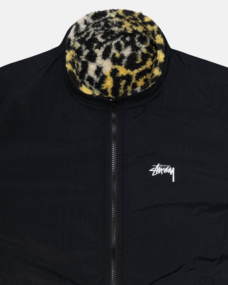 Stüssy Sherpa Reversible Jacka Leopard | Sverige 758GVUTIK