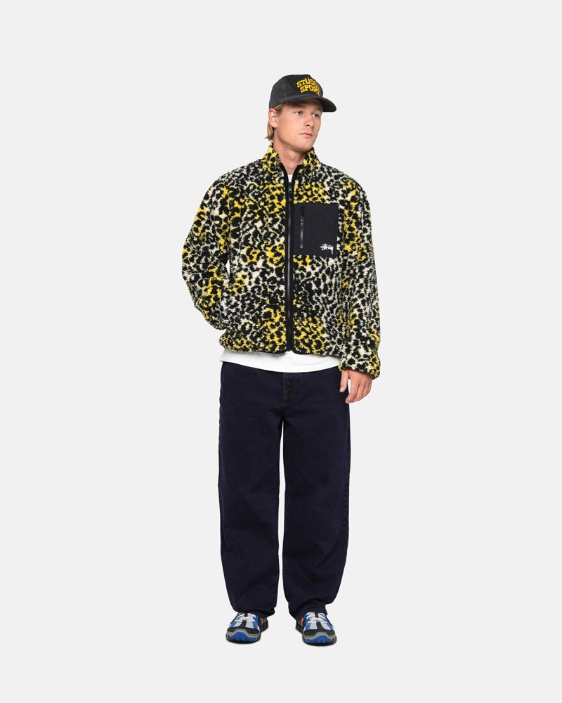 Stüssy Sherpa Reversible Jacka Leopard | Sverige 758GVUTIK