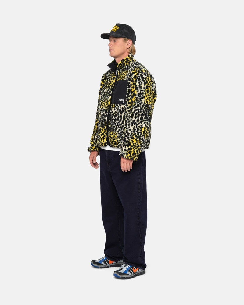 Stüssy Sherpa Reversible Jacka Leopard | Sverige 758GVUTIK