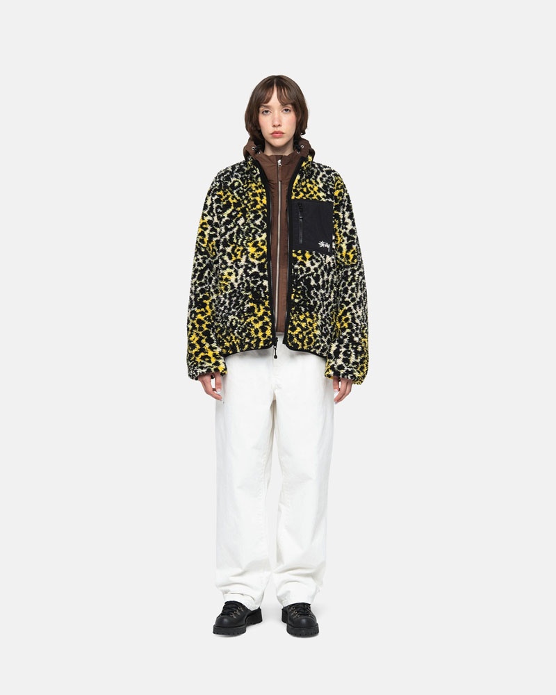 Stüssy Sherpa Reversible Jacka Leopard | Sverige 758GVUTIK