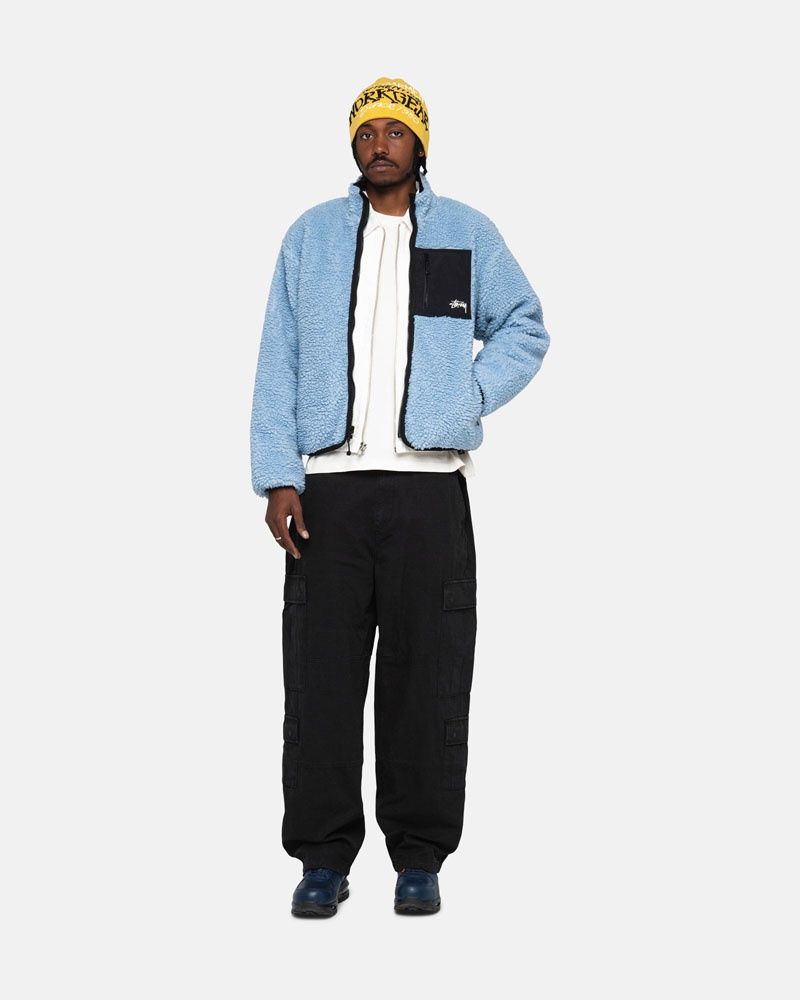 Stüssy Sherpa Reversible Jacka Ljusblå | Sverige 013GIYELT