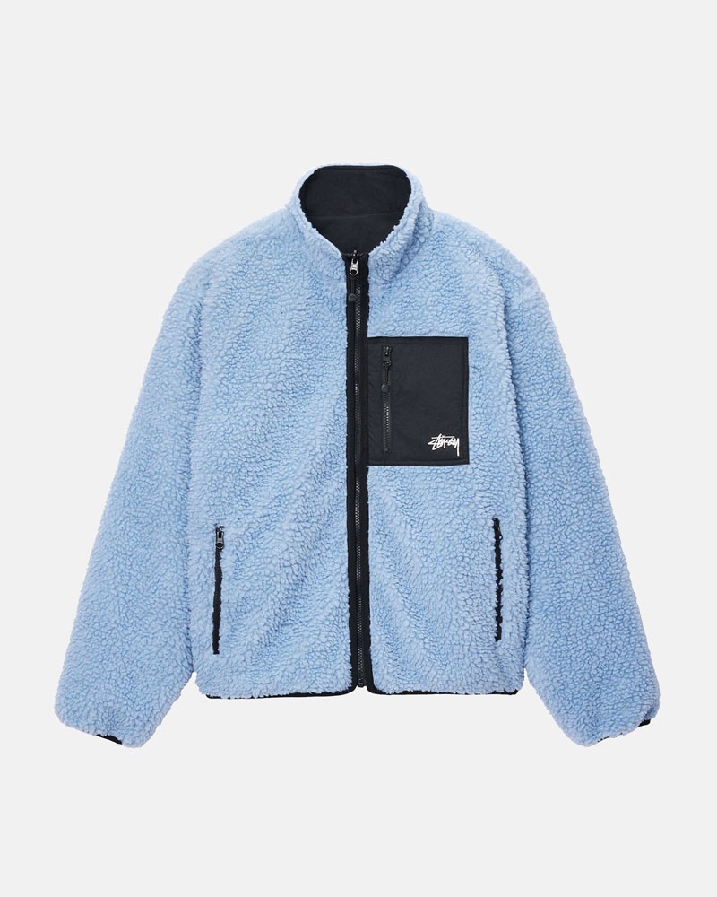 Stüssy Sherpa Reversible Jacka Ljusblå | Sverige 013GIYELT