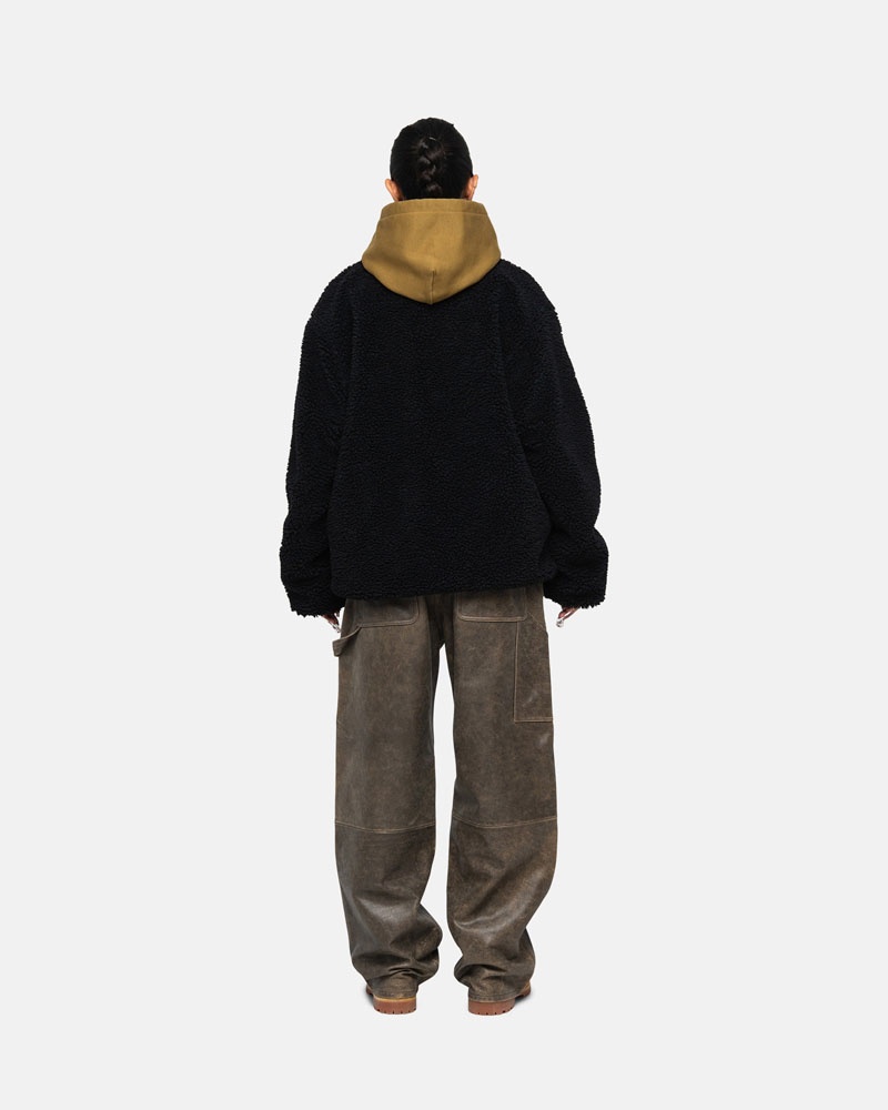 Stüssy Sherpa Reversible Jacka Svarta | Sverige 975MCNUOA