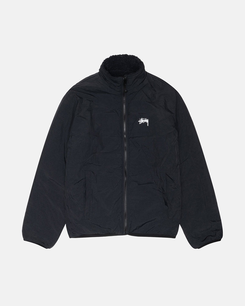 Stüssy Sherpa Reversible Jacka Svarta | Sverige 975MCNUOA