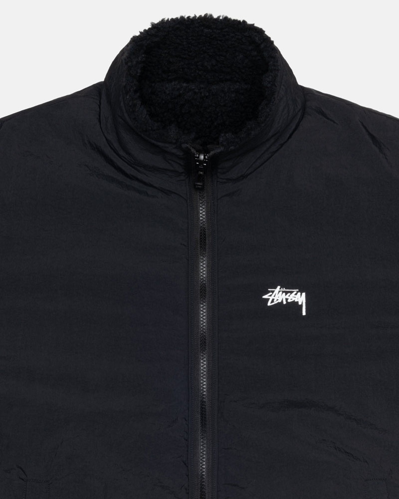 Stüssy Sherpa Reversible Jacka Svarta | Sverige 975MCNUOA