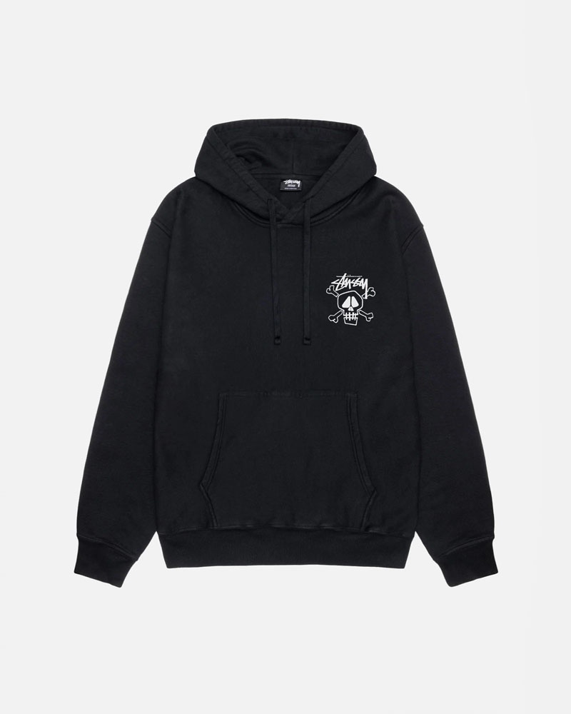 Stüssy Skull & Bones Pigment Dyed Hoodie Svarta | Sverige 589SOHWYU