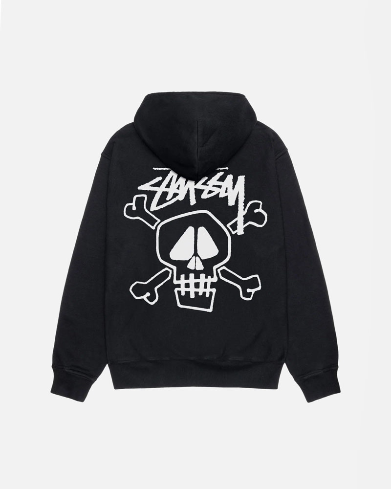 Stüssy Skull & Bones Pigment Dyed Hoodie Svarta | Sverige 589SOHWYU