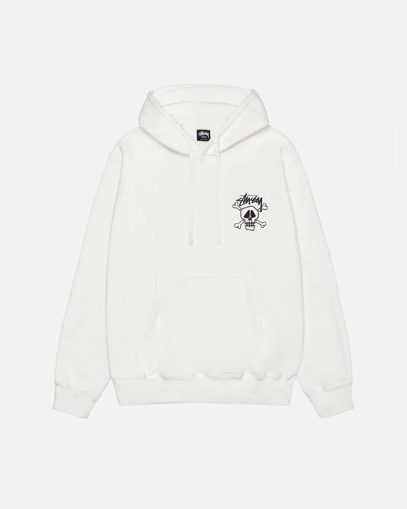 Stüssy Skull & Bones Pigment Dyed Hoodie Vita | Sverige 490VSBJOD