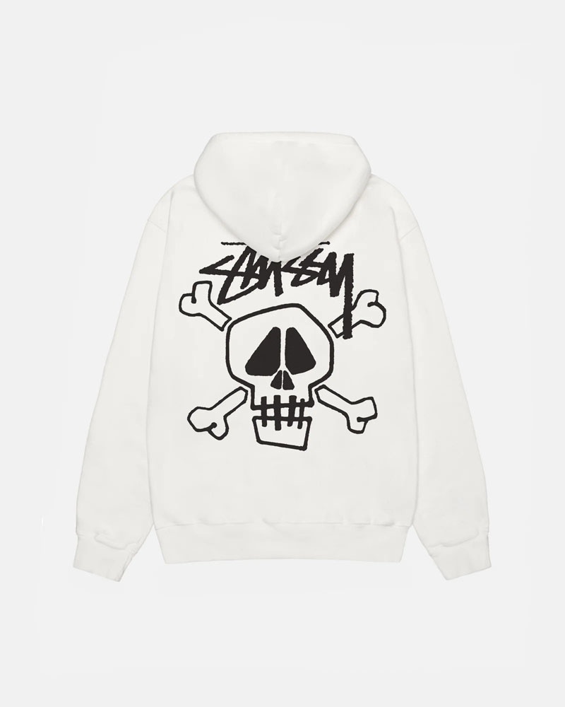 Stüssy Skull & Bones Pigment Dyed Hoodie Vita | Sverige 490VSBJOD