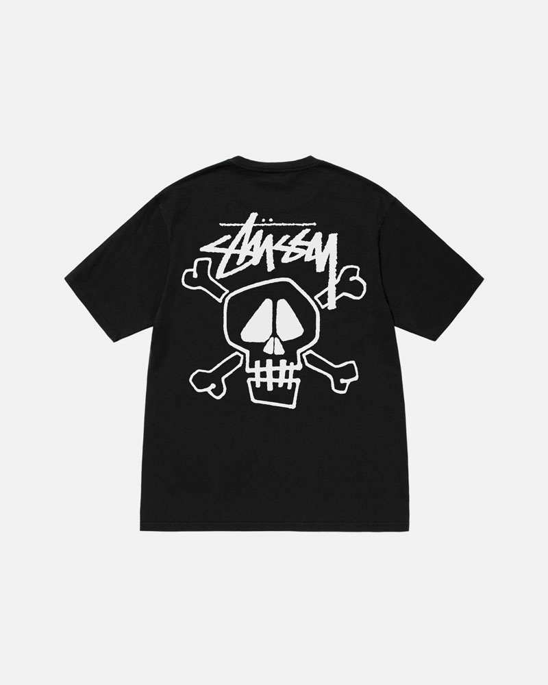 Stüssy Skull & Bones Pigment Dyed T-shirt Svarta | Sverige 413PINSZR