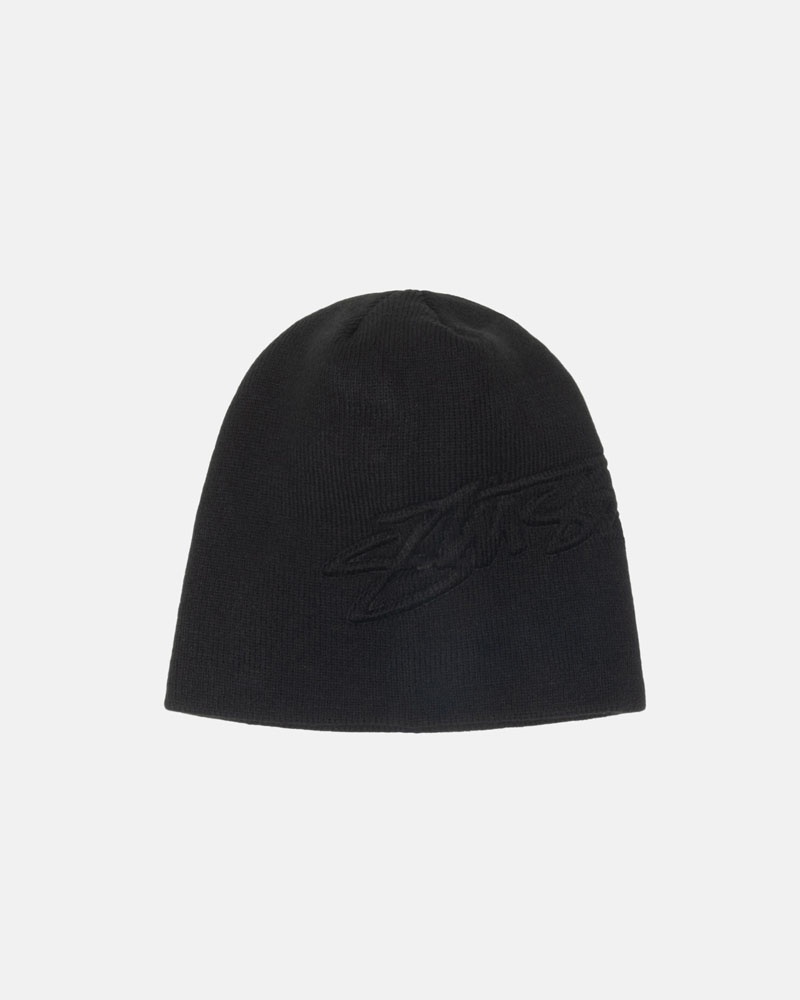 Stüssy Skullcap Embossed Smooth Stock Mössa Svarta | Sverige 094HLRBFP