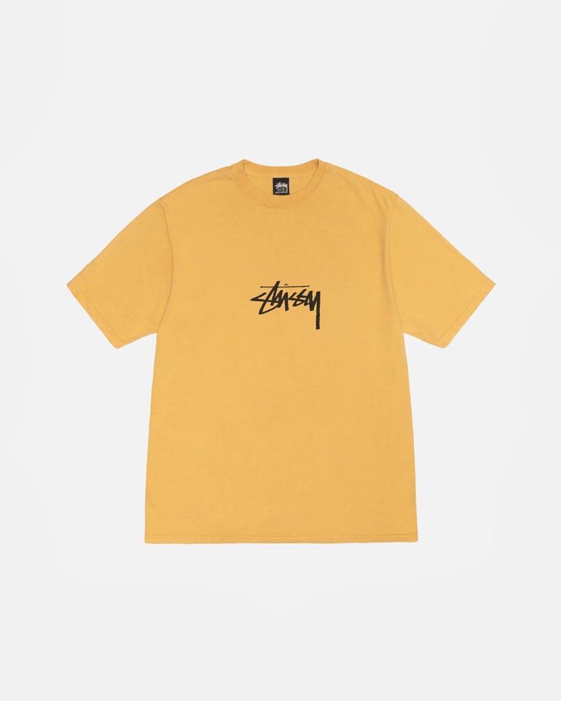 Stüssy Small Stock Honey Pigment Dyed T-shirt Orange | Sverige 684IOCFTE