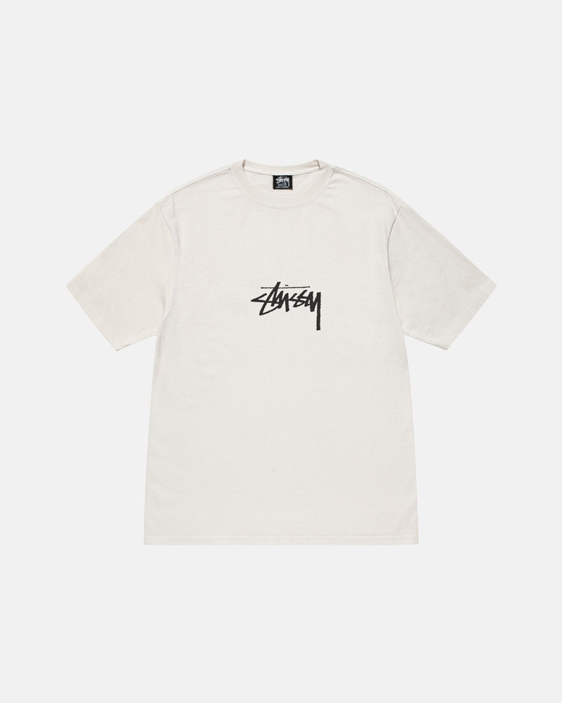 Stüssy Small Stock Pigment Dyed T-shirt Beige | Sverige 293LYZMCN