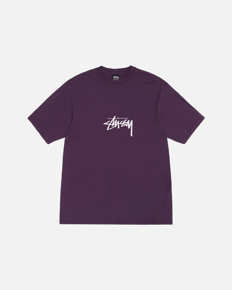 Stüssy Small Stock Pigment Dyed T-shirt Lila | Sverige 397YSZDXN