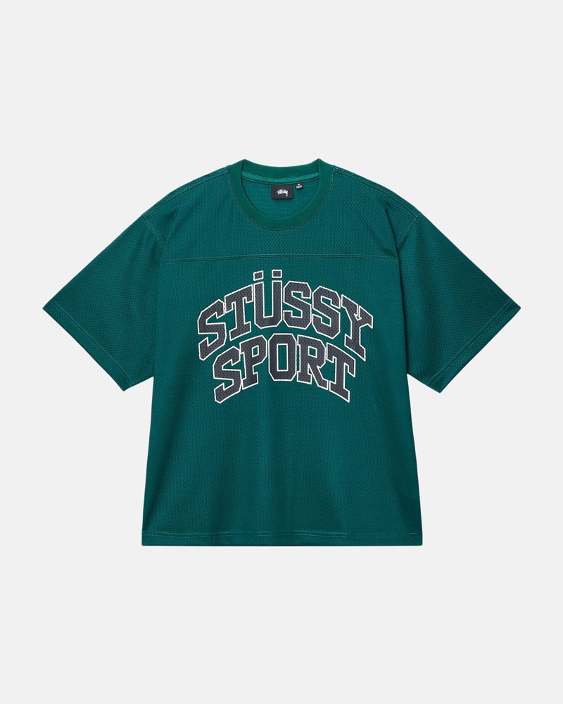 Stüssy Sport Mesh Football Jersey T-shirt Gröna | Sverige 073LUJSVP