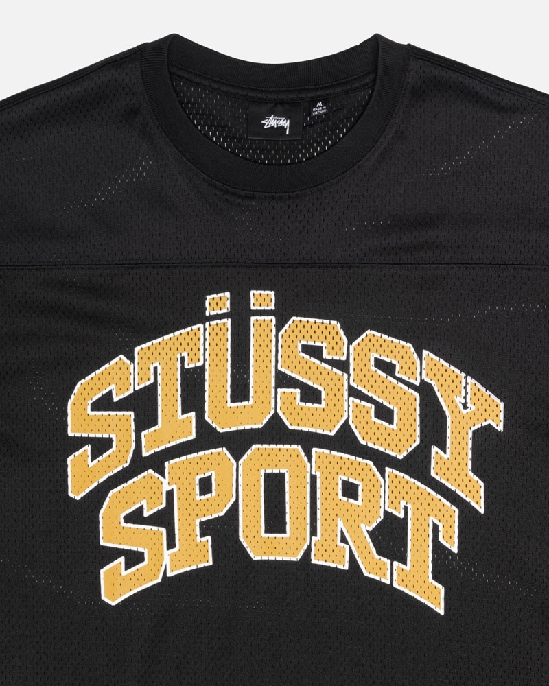 Stüssy Sport Mesh Football Jersey T-shirt Svarta | Sverige 741ATRYCL