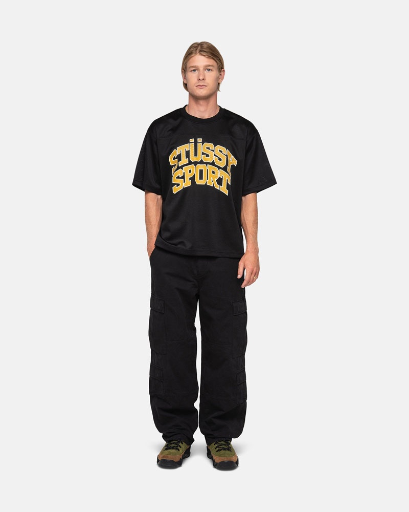 Stüssy Sport Mesh Football Jersey T-shirt Svarta | Sverige 741ATRYCL