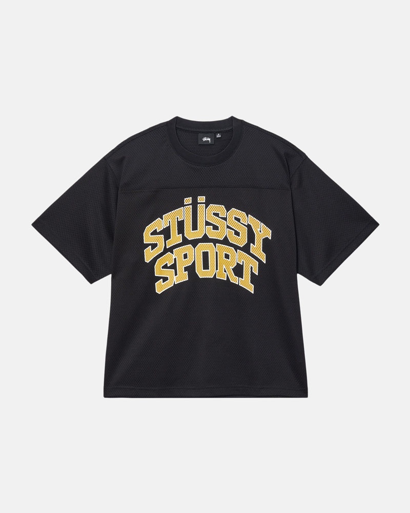 Stüssy Sport Mesh Football Jersey T-shirt Svarta | Sverige 741ATRYCL