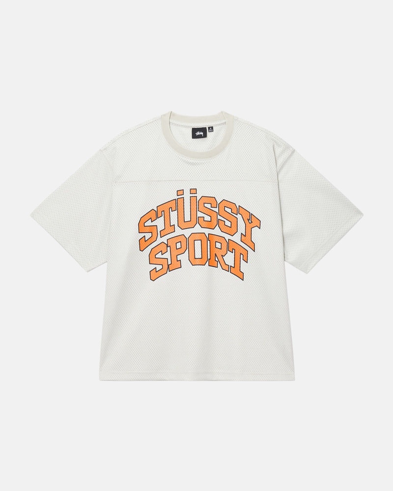 Stüssy Sport Mesh Football Jersey T-shirt Beige | Sverige 945SRNLXD