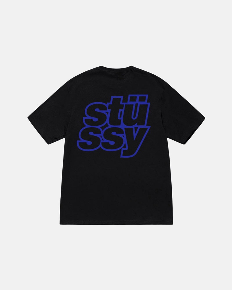 Stüssy Stacked T-shirt Svarta | Sverige 102TUZWMV