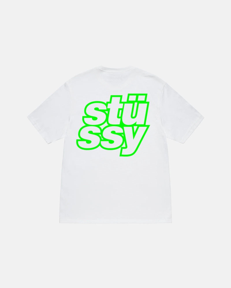 Stüssy Stacked T-shirt Vita | Sverige 514RXZHKW