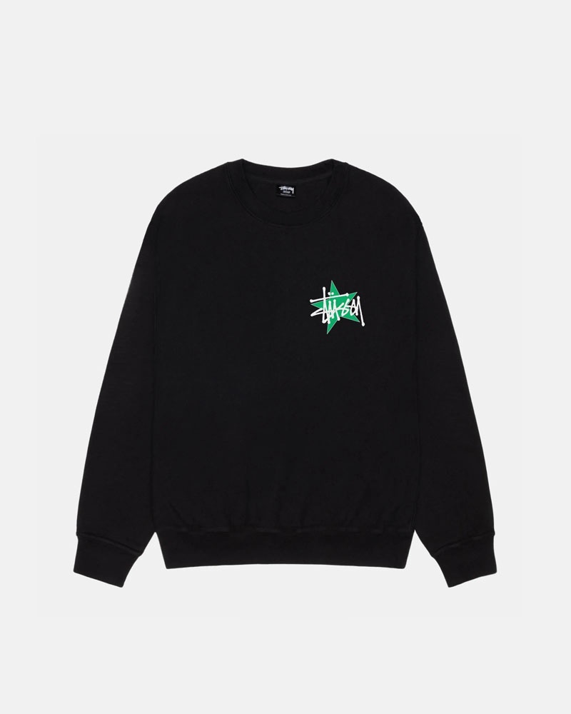 Stüssy Star Crew Pigment Dyed Sweatshirt Vita | Sverige 956GYVMFE