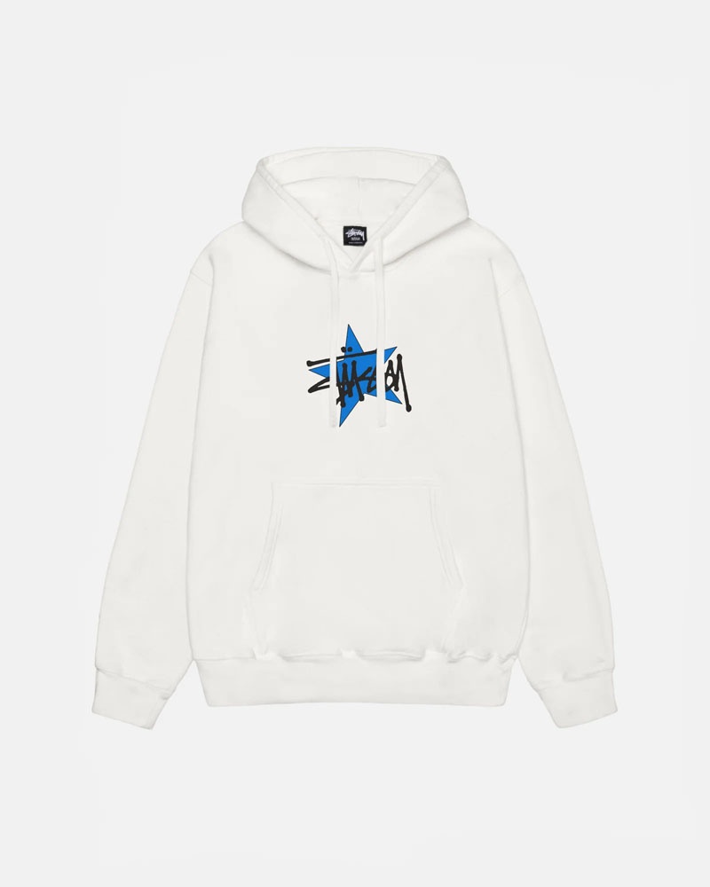 Stüssy Star Pigment Dyed Hoodie Vita | Sverige 780WKUFRN