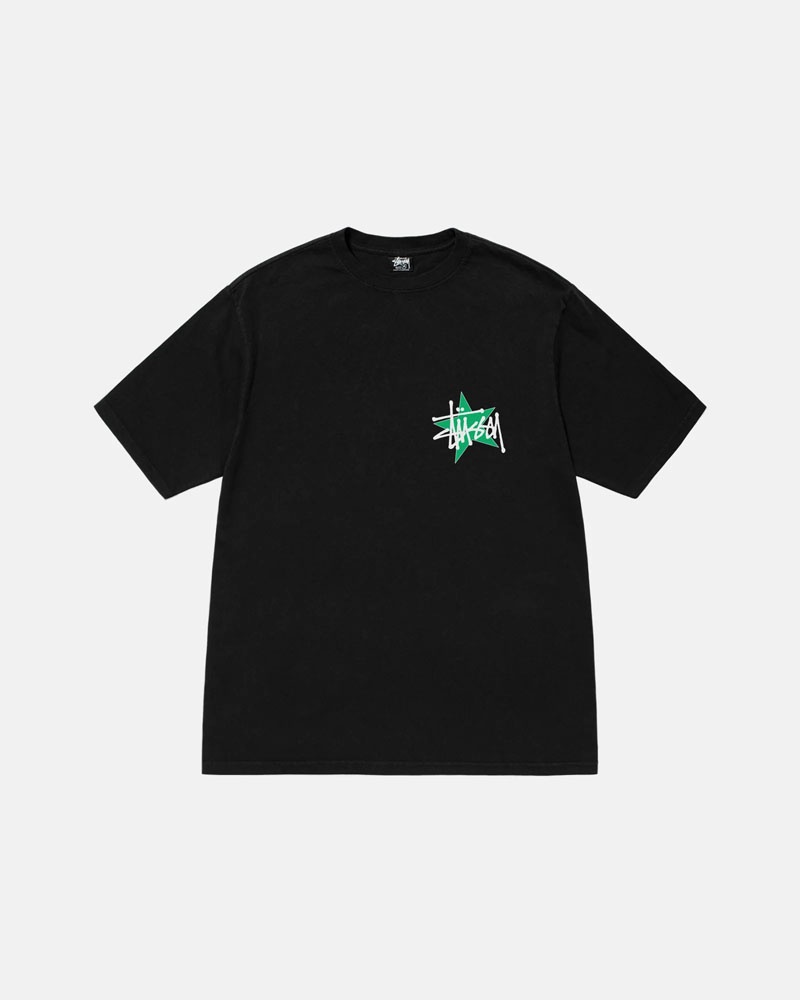 Stüssy Star Pigment Dyed T-shirt Svarta | Sverige 079PRYQVE