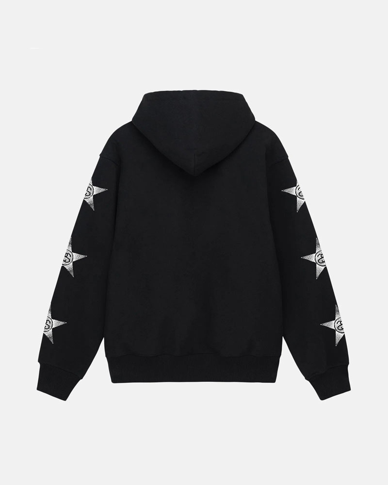 Stüssy Stars Zip Hoodie Svarta | Sverige 071EKBDLT