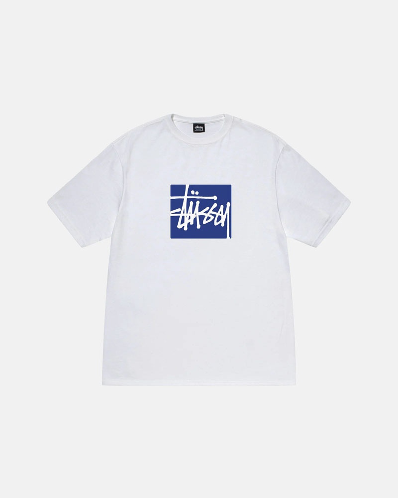 Stüssy Stock Box T-shirt Vita | Sverige 039TPEBMD